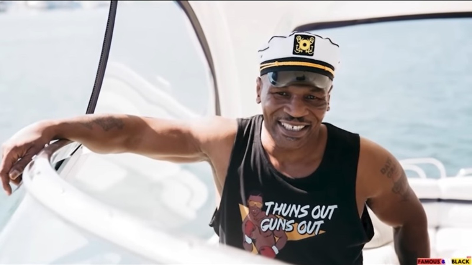 Mike Tyson in a captain's hat